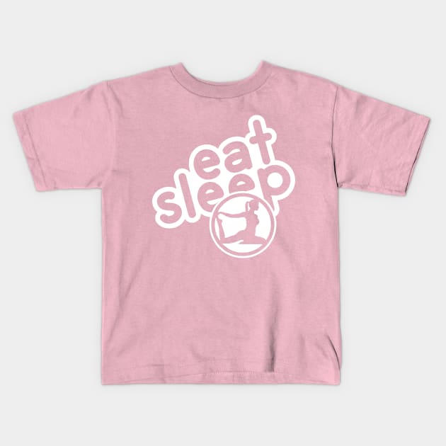 Eat Sleep Yoga - white Kids T-Shirt by AStickyObsession